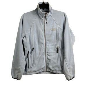 The North Face Women's Jacket Blue Fleece Full-Zip Sz Small Polartec Baby Blue
